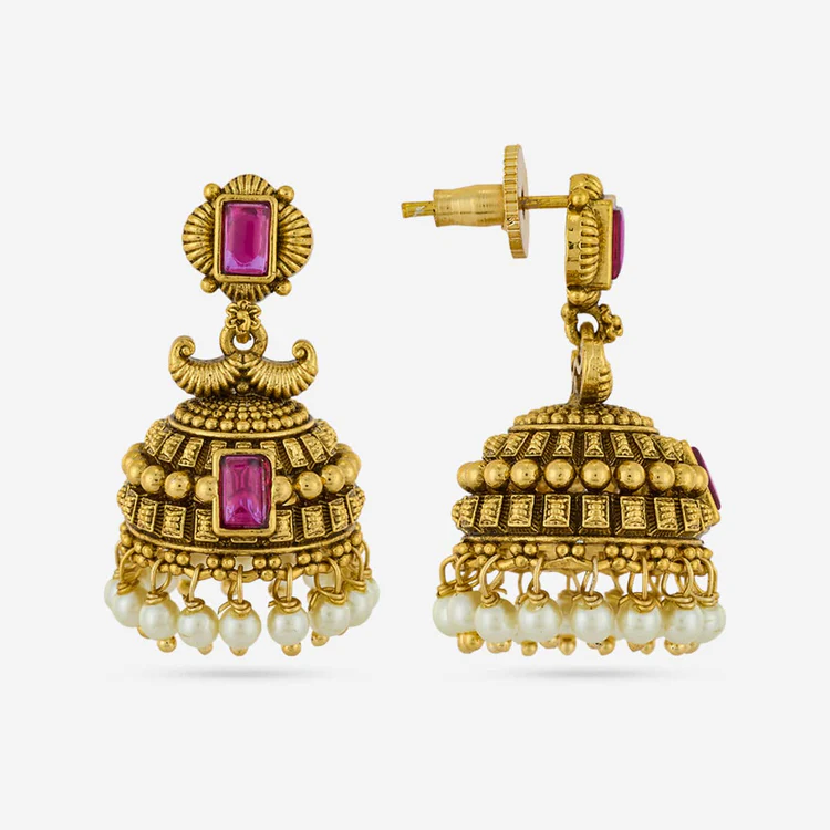 Antique earring with ruby stone - Image 3